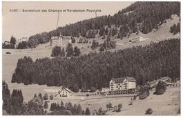 Leysin, Sanatorium des Chamois et Populaire, circulée 1927