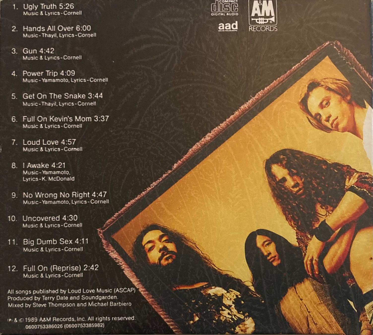 CD: SOUNDGARDEN - LOUDER THAN LOVE – Usato da Poliez-Pittet venduto da Newtown-Records 1