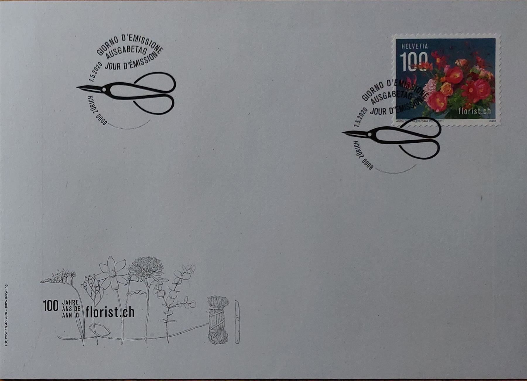 Tutti i francobolli: F1779 - FDC 100 ans Fleuriste 1er jour – Usato da Trélex venduto da Phil_Albert