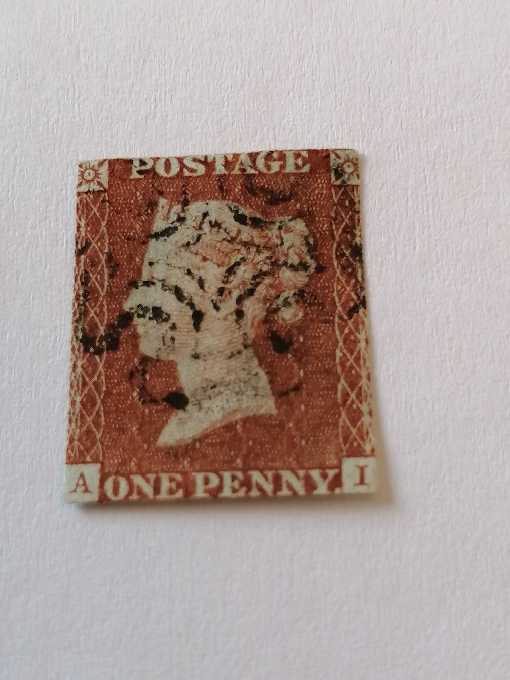 Alle Briefmarken: One Penny Red 1841  – Gebraucht aus Happerswil von tschergi