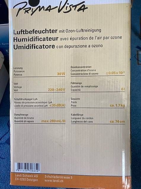 Umidificatori d'aria: Luftbefeuchter mit Ozon-Luftreinigung – Usato da Gampelen venduto da rol_r2hn 1