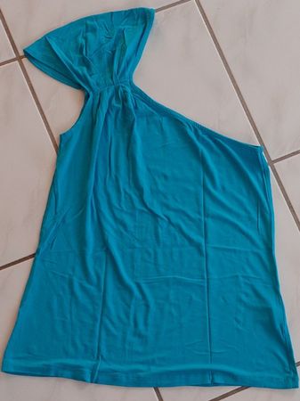 Damen One-Shoulder Top türkis