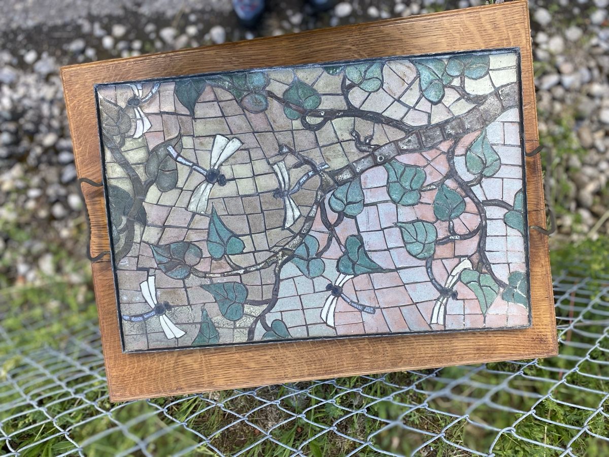 Piatti di portata: Mosaiktablett Jugendstil, Libellenmuster – Usato da Glattbrugg venduto da Pischte.Brockenhaus 2