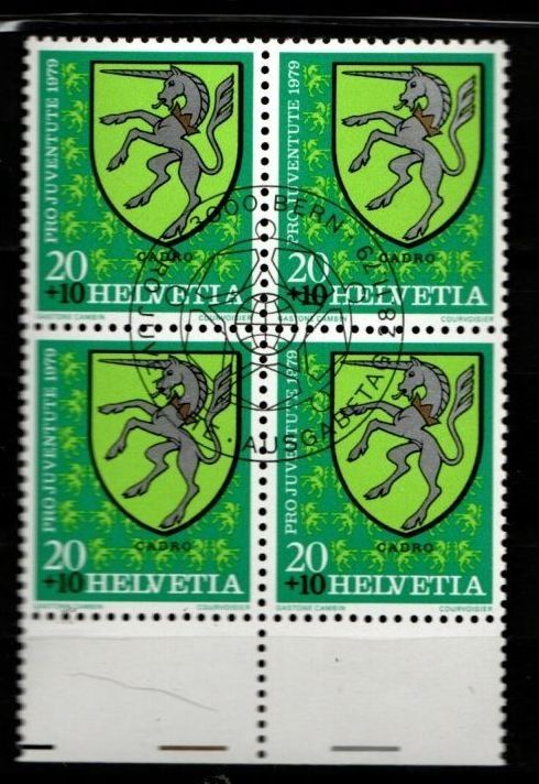 Tutti i francobolli: 1979 - PJ / Gemeindewappen - Cadro – Usato da Schaffhausen venduto da poststamp