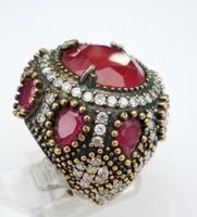 Ring Rubine Zirkonia Silber 925 Grösse 57 neu