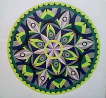 Mandala 70x70cm handgemaltes Bild