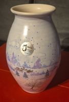 Vase en céramique artisanale - Motifs hivernaux uniques