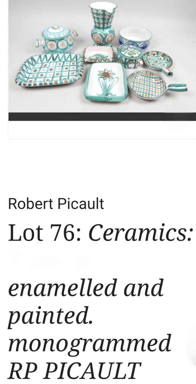 Piatti di portata: Plat en céramique R.P. de Robert Picault – Usato da Denens venduto da Chanchantevend 5