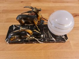 Art Deco: Tierfiguren-Lampe