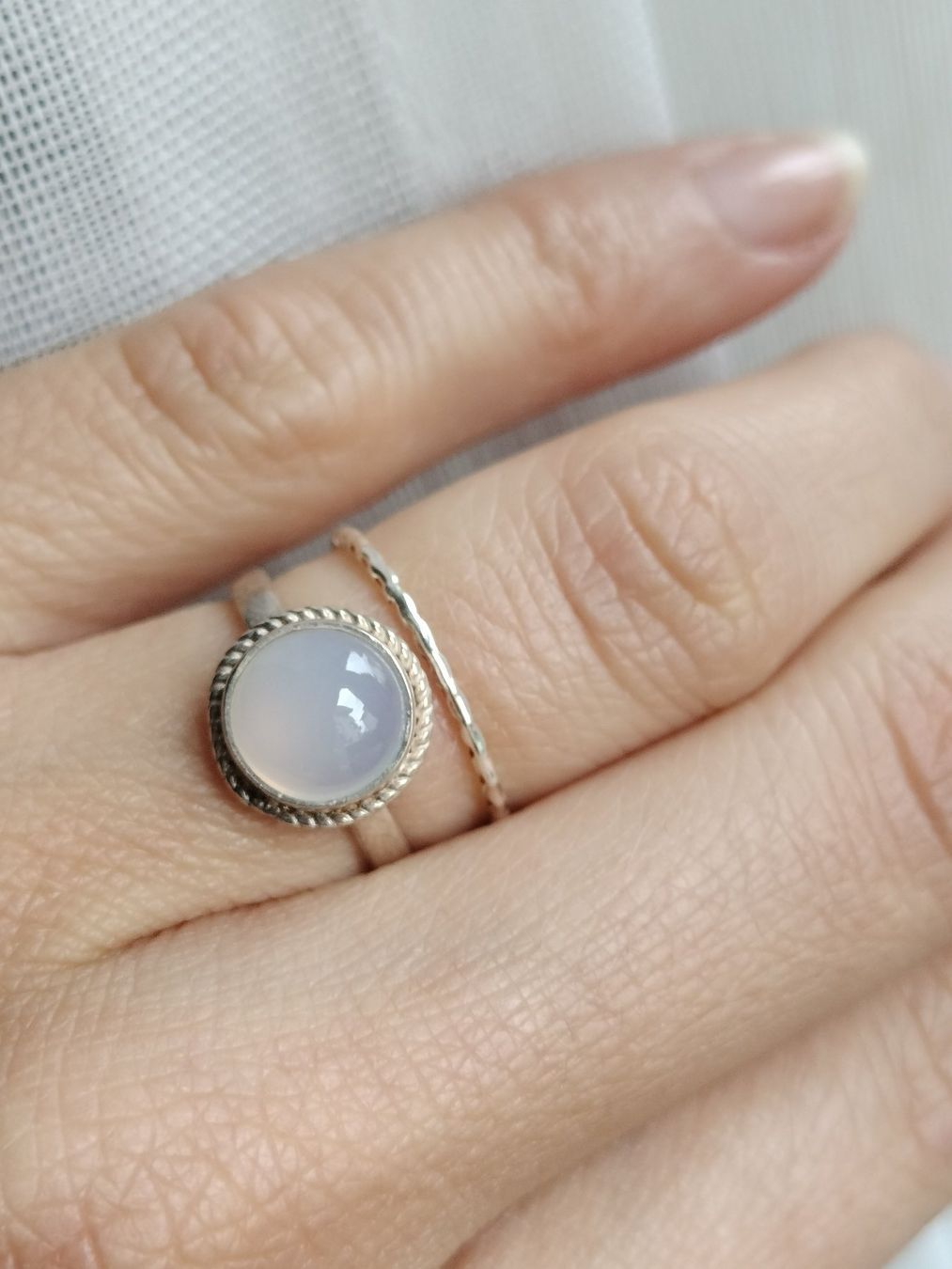 Ringe: Silber 925 Ringset mit Milky Chalcedony – Neu (gemäss Beschreibung) aus Schwyz von els_7cys 4