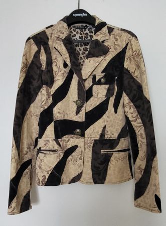 Krizia Jeans Blazer Jacke Patchwork Leo Zebra Grösse 38/40