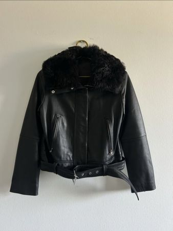 Zara Jacke M Echtleder