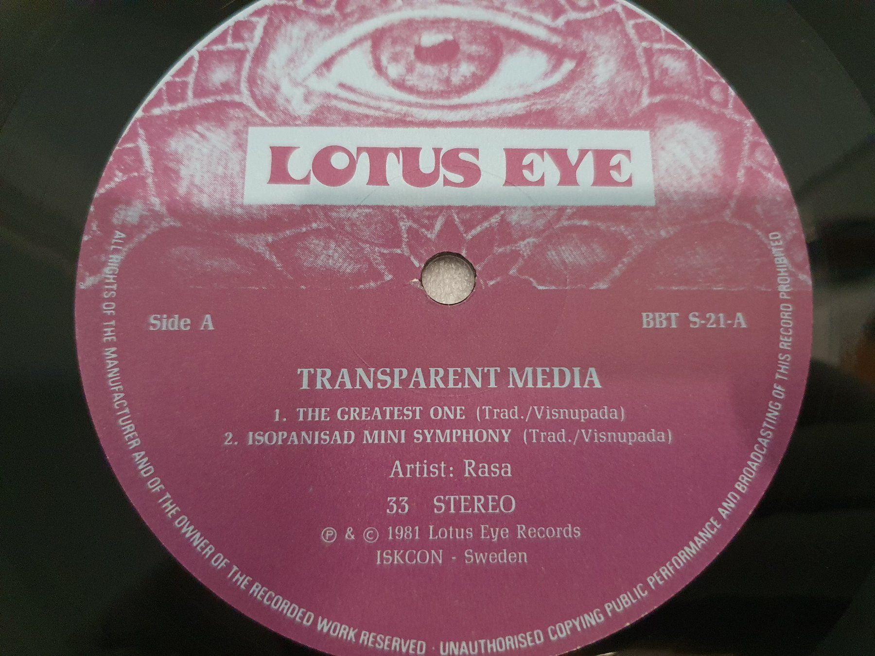 Dischi in vinile: Rasa – Transparent Media – Usato da Uster venduto da Vinyl-Leidenschaft 3