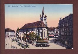 LAUSANNE - Place et Eglise St. François - Tram