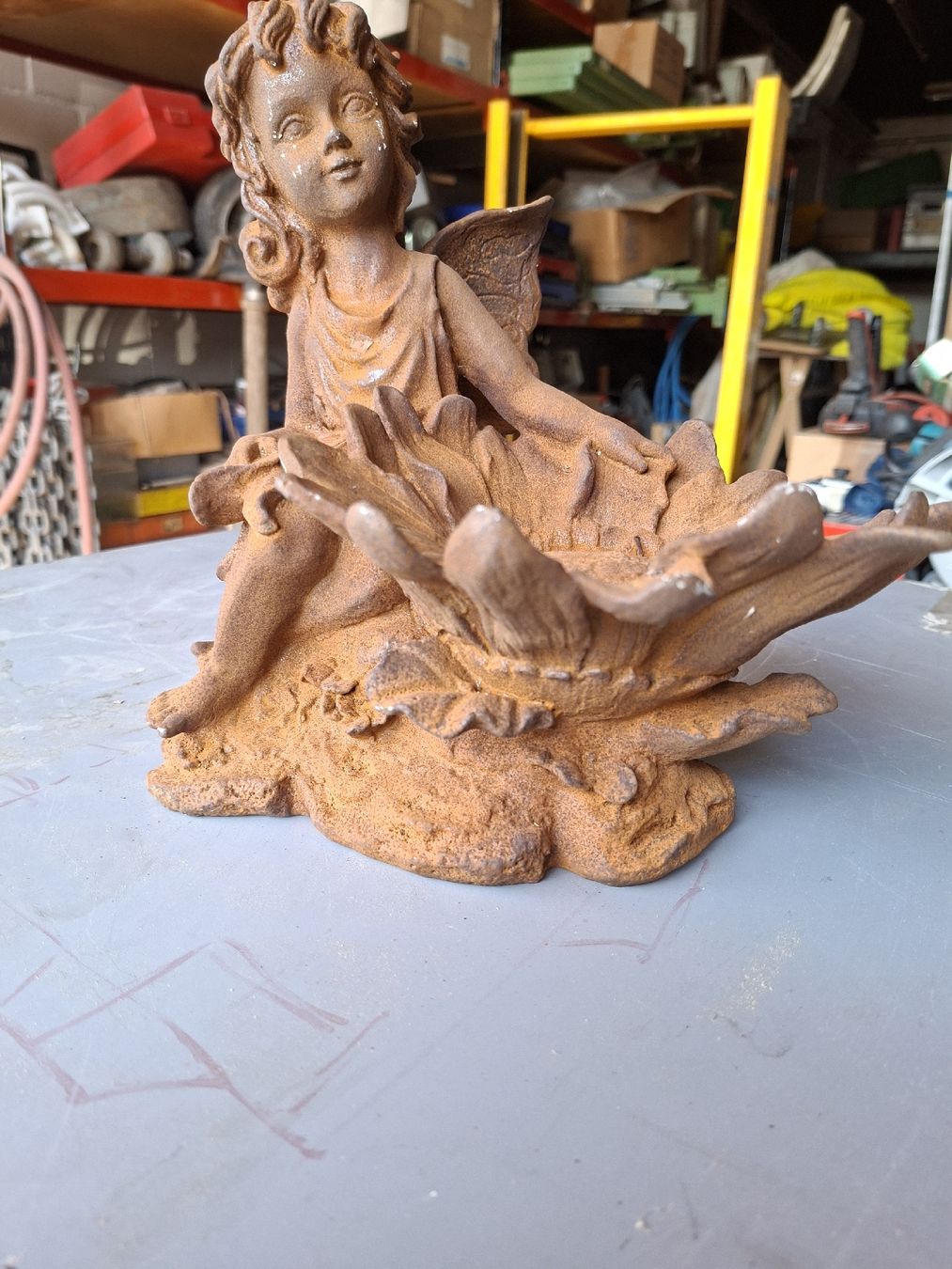 Figuren: Gartenfigur Fee mit Blume Rost Gusseisen  – Neu (gemäss Beschreibung) aus Grossdietwil von hufi10 1