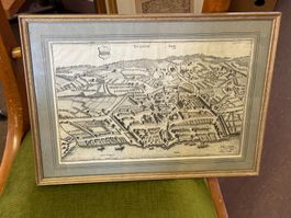 Antiker Stich Zug Zugersee wohl Merian