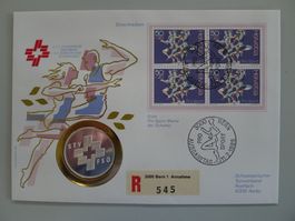 1986 Numisbrief: Schweiz. Turnverband mit 15g Silbermedaille