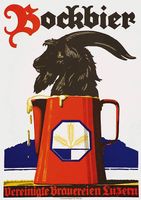 Bockbier Vintage Original Plakat 1935 mit Museumsrahmung
