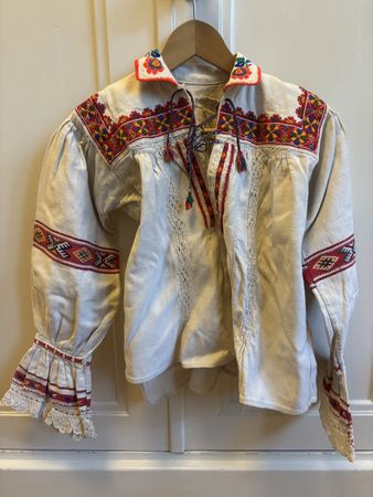 Vintage Kinder Trachtenbluse, Handarbeit, Gr. S