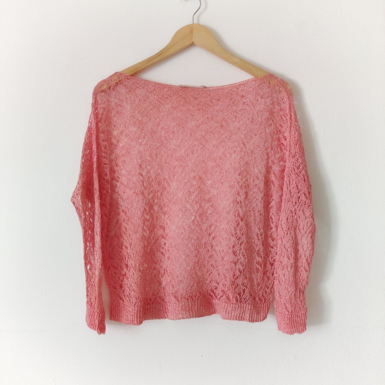 Stefanel Pullover & Sweatshirts: STEFANEL Häckel Pullover Netz-Shirt Pulli Apricot Gr.S – Gebraucht aus Winterthur von Lotusherz