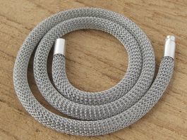 Vintage Schlauchkette gestrickt Kette Silber 925 / 52 cm