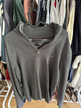 Tommy Hilfiger Pullover grau mit Reissverschluss Gr S