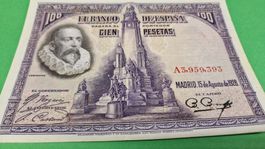 Alte 100 Peseten Note von 1928 - Spanien, Top Zustand!