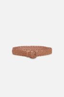 Ceinture tressée marron boucle ronde CAROLL