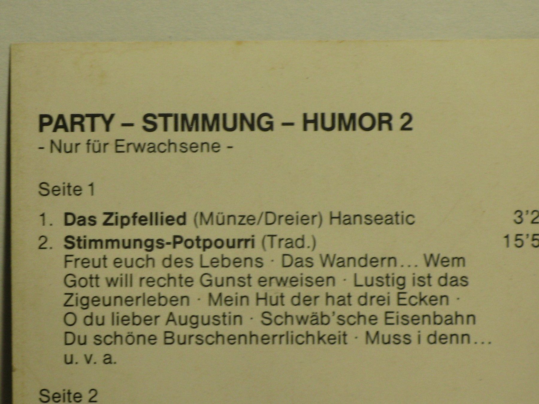 Musicassette: PARTY  STIMMUNG  HUMOR – Usato da Langnau i. E. venduto da gf2_29jt 1