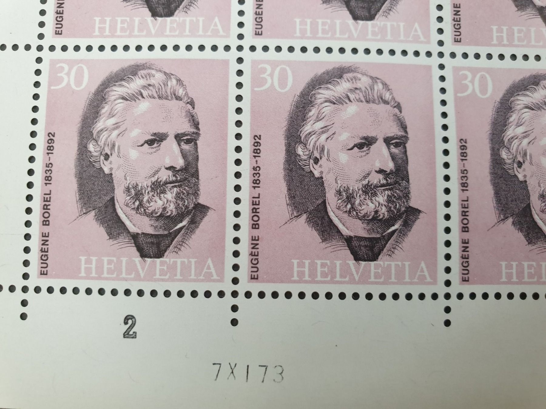 Alle Briefmarken: Eugene Borel 1835 - 1892 Briefmarkenbogen postfrisch – Neu (gemäss Beschreibung) aus Frauenfeld von Kasico 3
