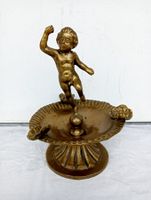 Antik Massiv Messing Schale Putto Figur 590 Gr. Aschenbecher
