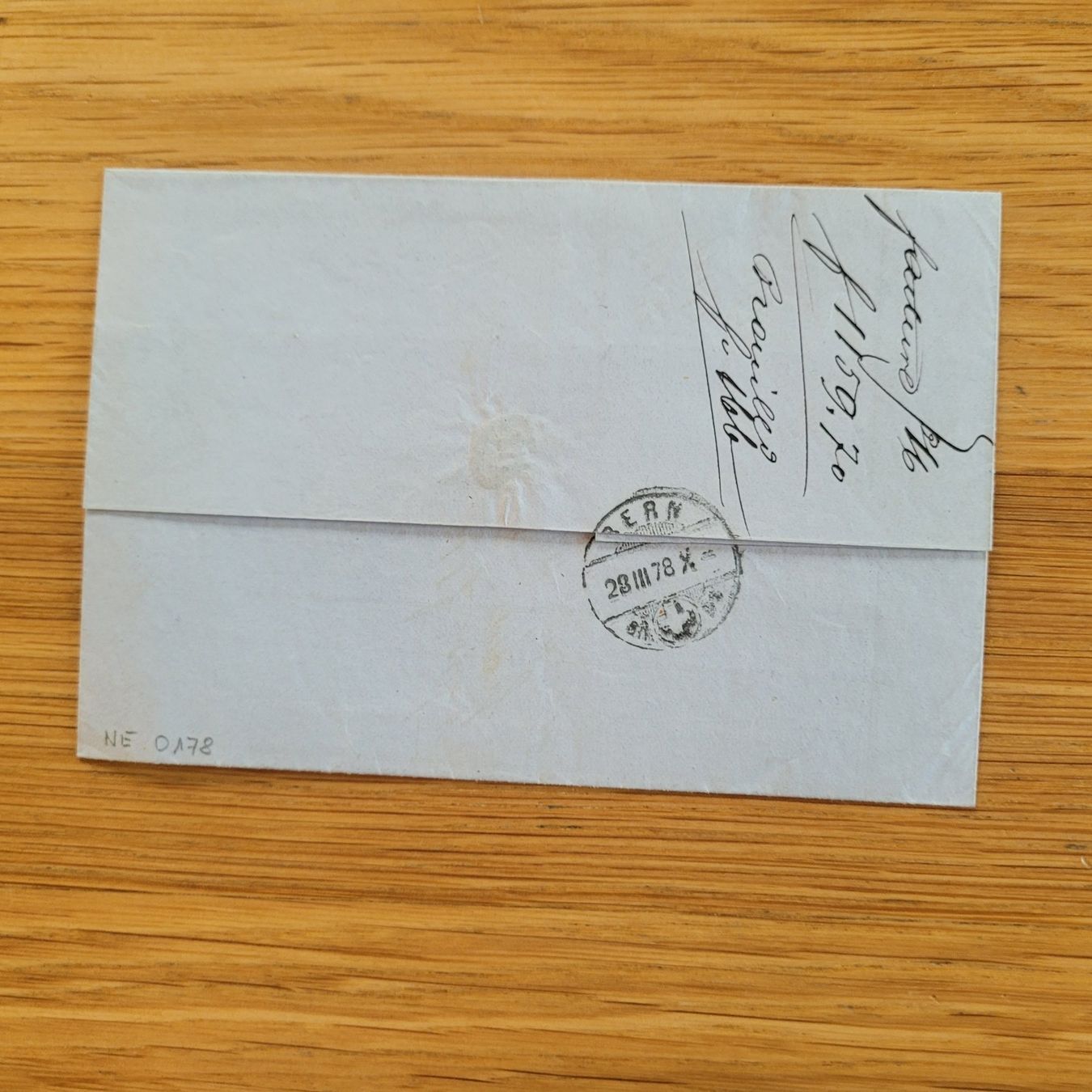 Tous les timbres: Document Verrières 1878 Bern L.F.Lambelet – D'occasion à Biel/Bienne par Destockweb 2