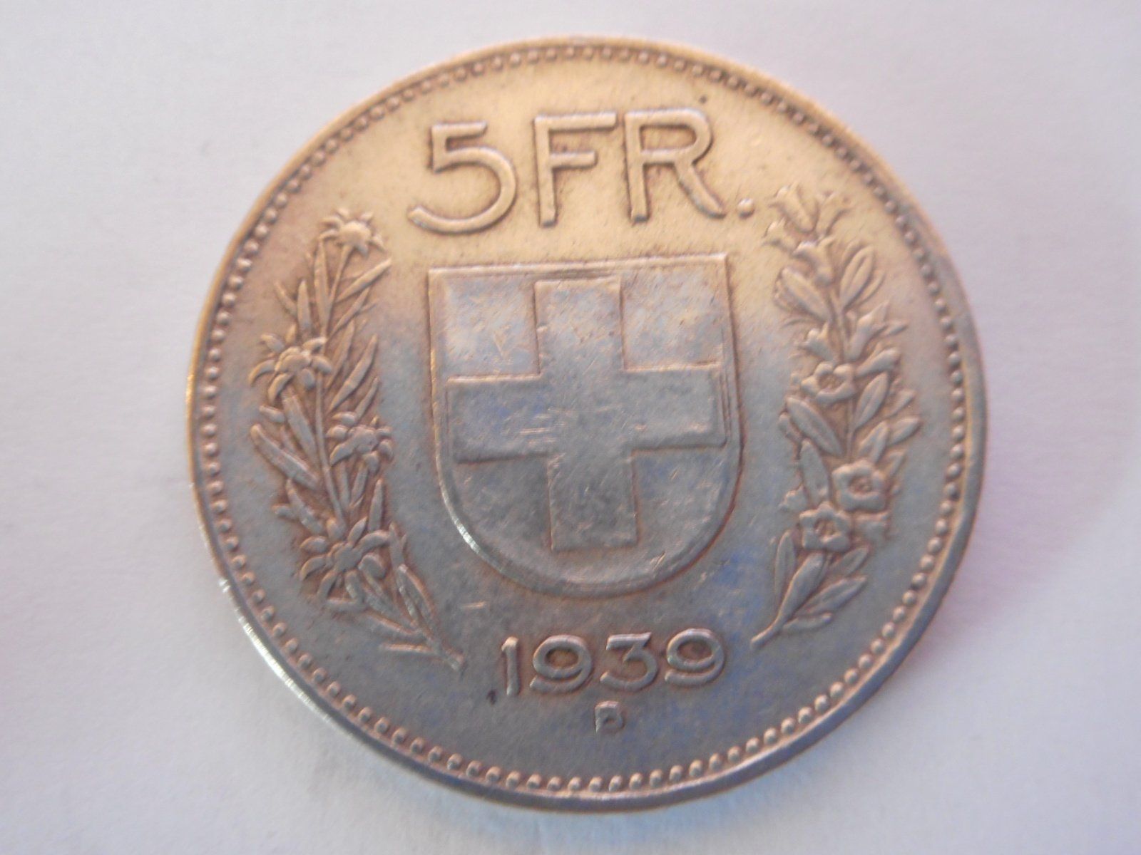 Alle Münzen: 5 Fr. 1939 silber – Gebraucht aus Kriegstetten von pizlad2010