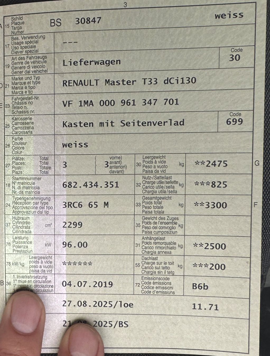 Renault Tutti i ricambio: Renault Master mit Seitengestell(Platten, Glas, Transport) – Usato da Burg im Leimental venduto da Fabiooo1 5
