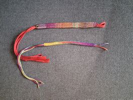 2x Stoff-Armband in Regenbogenfarben NEU