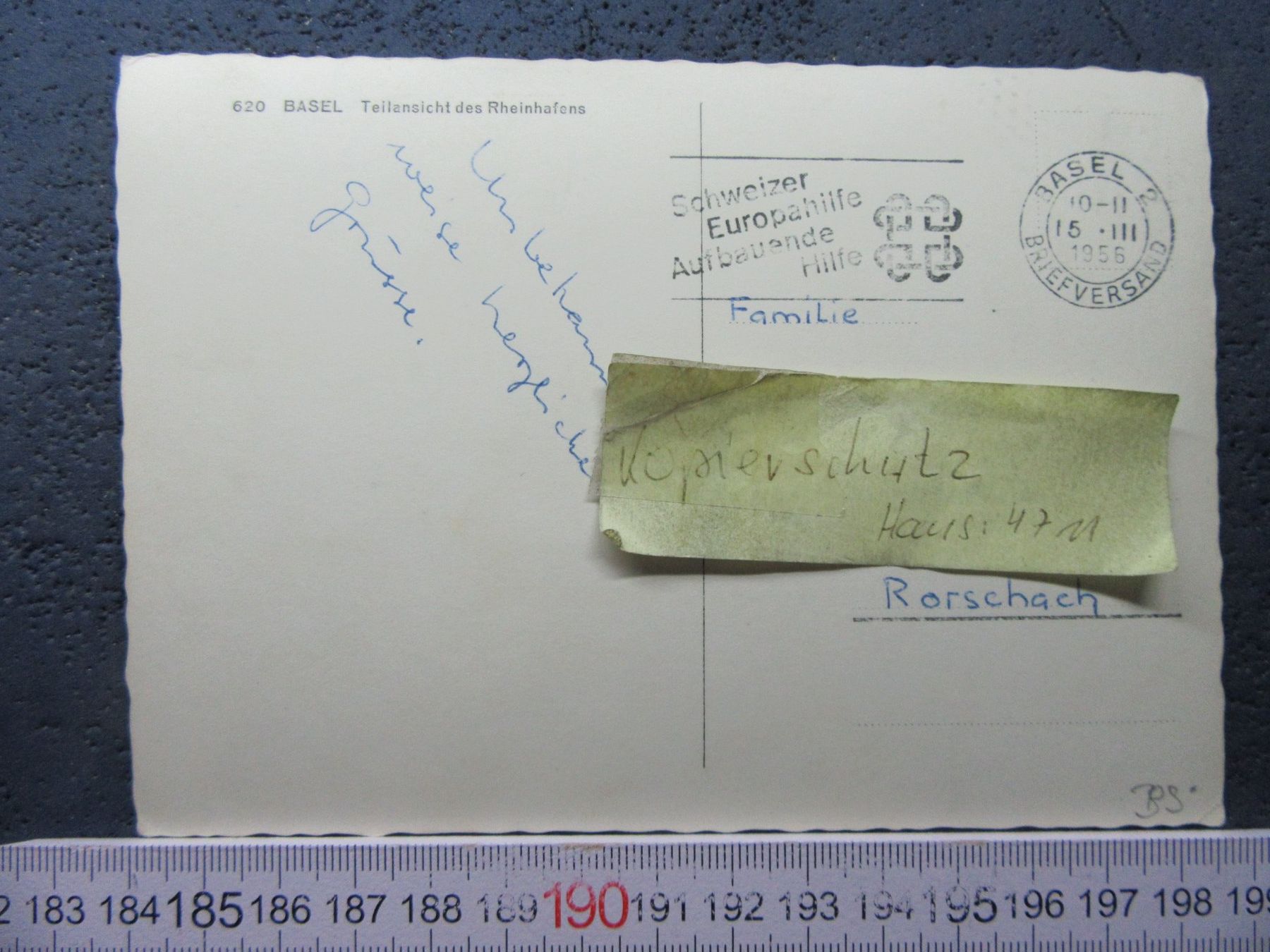 Cartoline postali: BASEL 1956 RHEINHAFEN LUFTBILD BS AK – Usato da Ettingen venduto da Hausi4711 1