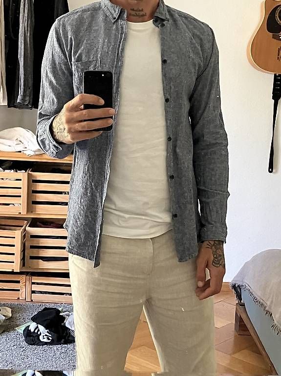 Chemises: Dr.Denim Leinen-Hemd blau - Gr L – D'occasion à Basel par ced_kdr7 1