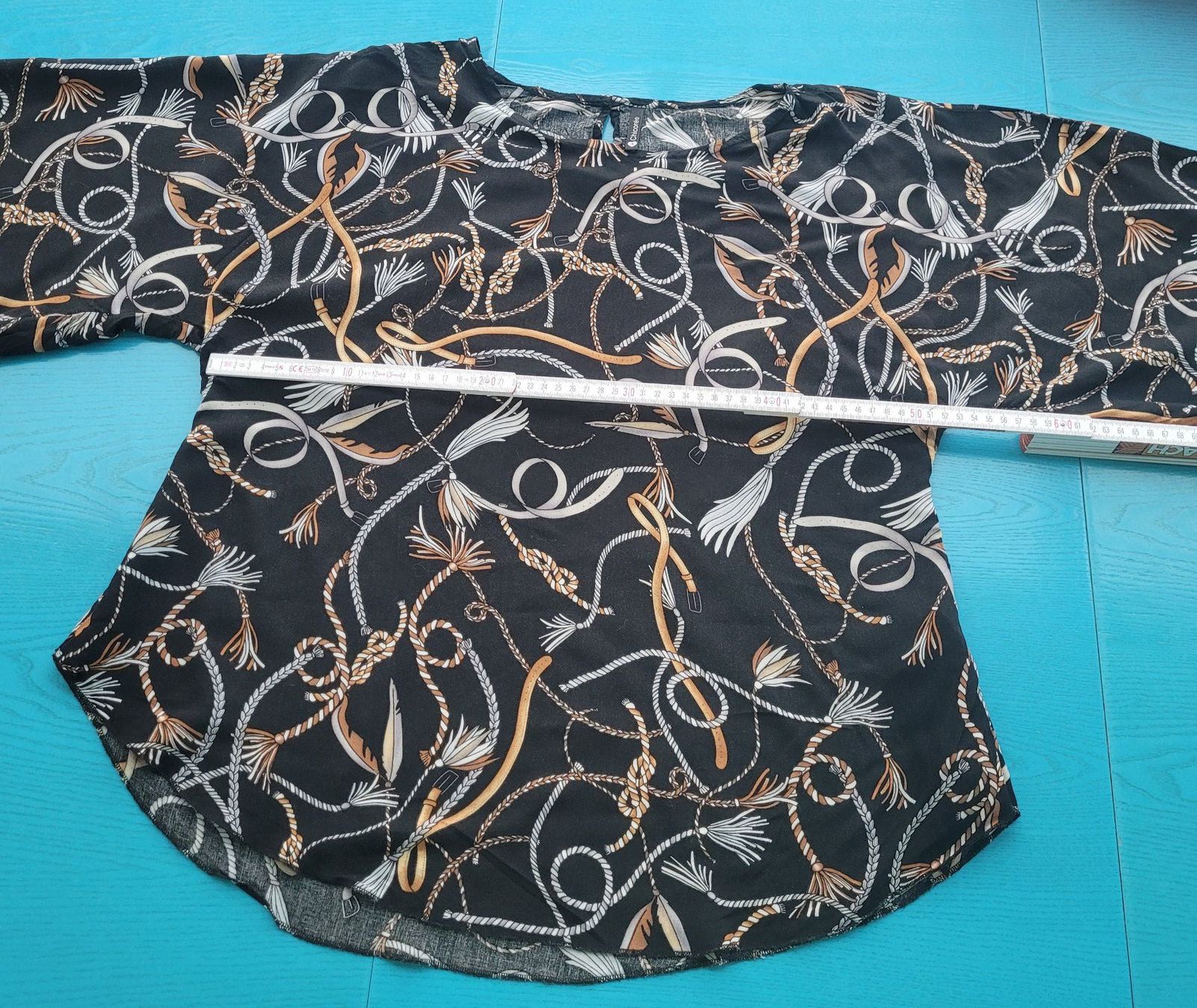 Camicette: Schwarze Carmenbluse, Muster Seile, Gr. S Festlich – Nuovo (secondo la descrizione) da SCHÜBELBACH venduto da CoKaHa 4
