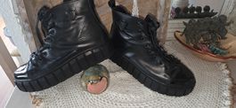 Hochwertige Leder Schnürstiefel schwarz Grösse 36 fast neu