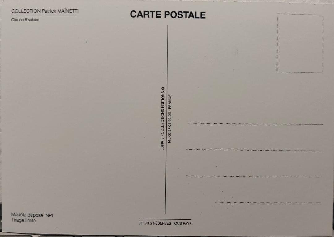 Cartoline postali: CITROËN 6 saloon - Front Wheel Drive – Nuovo (secondo la descrizione) da Delémont venduto da Domdom1 1