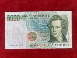 ITALIA- CinqueMila Lire - 4 Gennaio 1985 - Vincenzo BELLINI