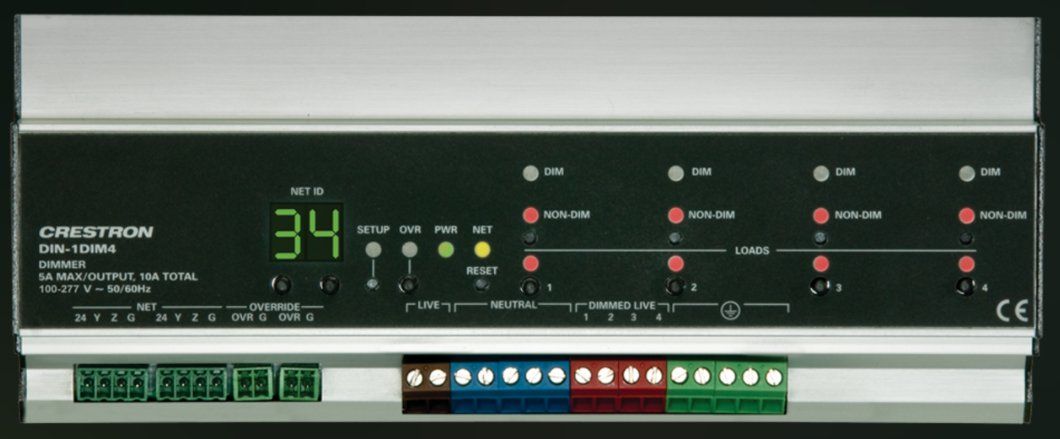 Sistema di controllo: Crestron - DIN-1DIM4 - Lichtsteuerungsmodul – Usato da Rothenburg venduto da BildundTon