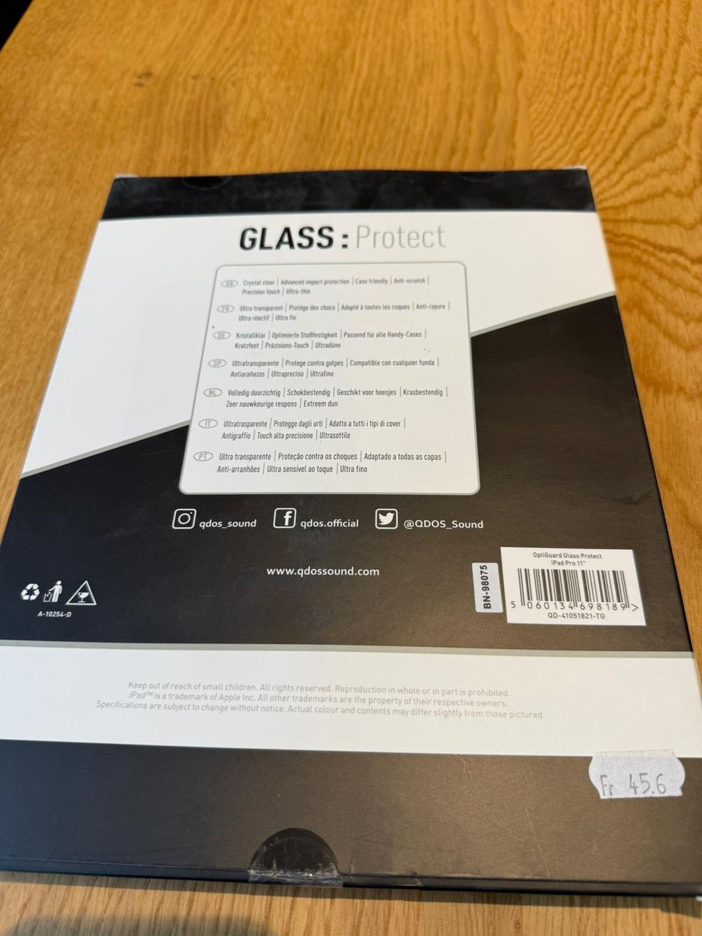 Ritocchi & pellicole di protezione: QDOS OptiGuard Glass Protect - Apple iPad Pro – Nuovo e nell'imballaggio originale da Emmenbrücke venduto da natelo 2