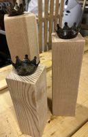 Holzdeko-Set mit Kronen, Winterdeko, Neu & Handgemacht