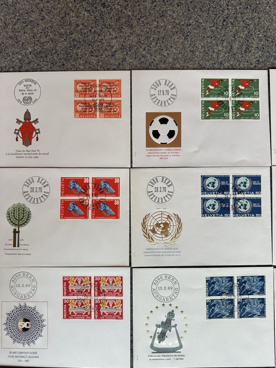 Alle Briefmarken: Schweiz - 36x 4er Block FDC hoher KW – Gebraucht aus Schmitten / FR von Samsara169 2