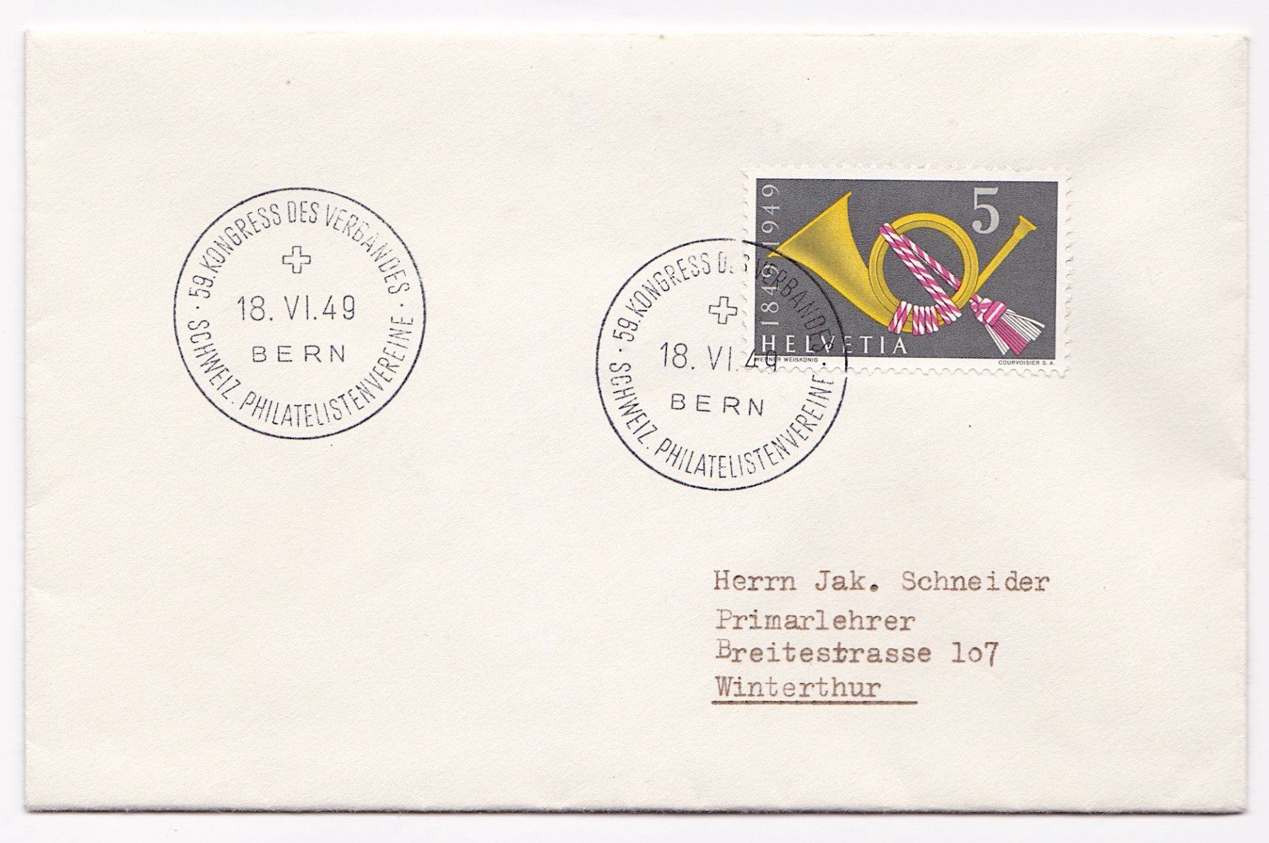 Tutti i francobolli: 1948, Beleg mit Sonderstempel – Usato da Richterswil venduto da Dyaris2025
