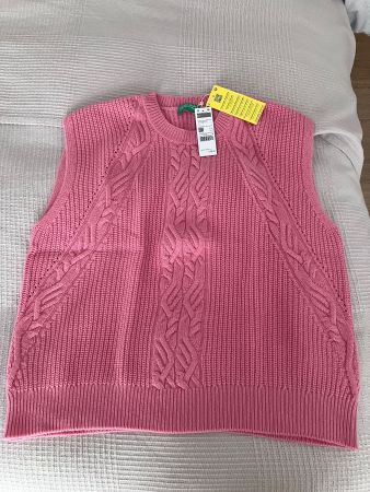 BENETTON Pullunder aus Wolle Damen - Grösse S - rosa - NEU