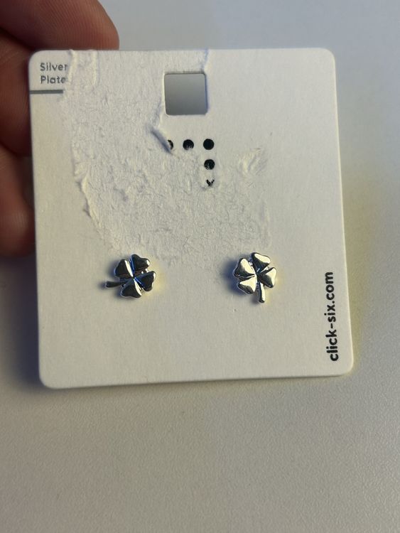 Boucles D'Oreilles Trèfle à 4 Feuilles Porte-Bonheur - Argenté, 20x18 Mm, Fantaisie, Neuf Sans Emballage