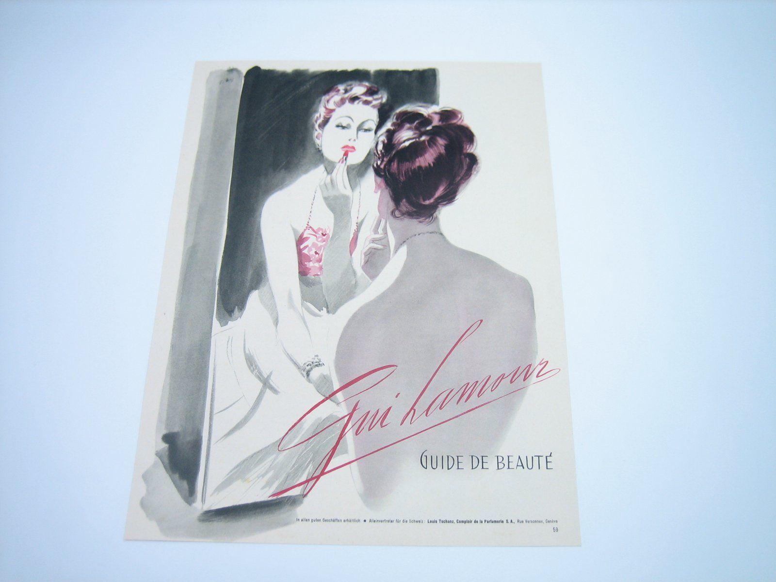 Foto & Immagini: Gui Lamour Lippenstift altes Werbeblatt – Usato da Zürich venduto da Tomi118