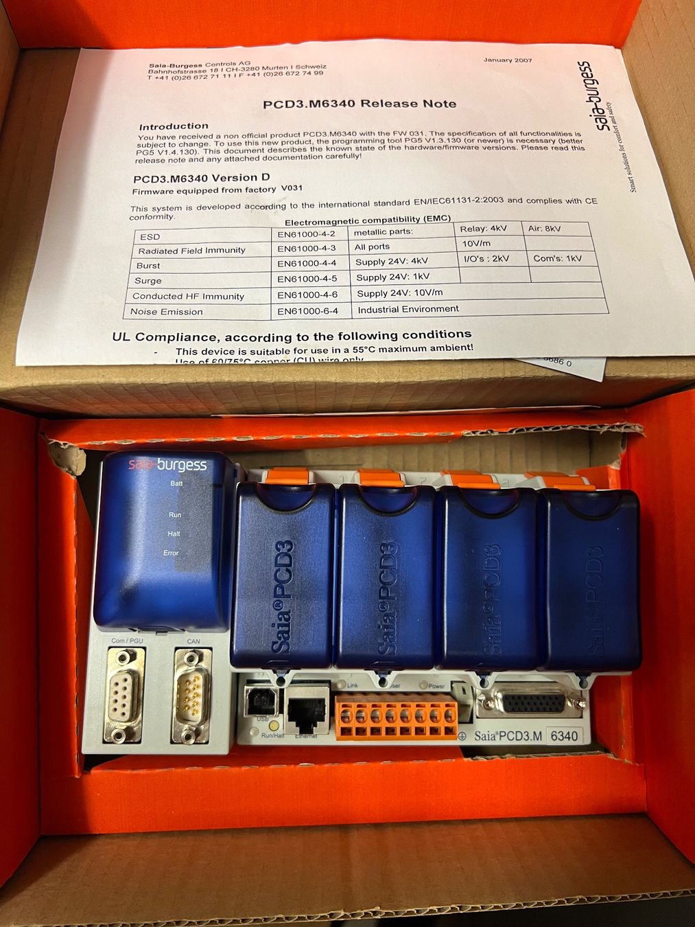 Steuerung: Saia Burgess CPU / PCD3.M6340 – Neu (gemäss Beschreibung) aus Romanshorn von DonRicardoo